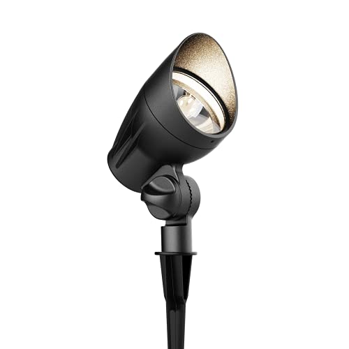 GOODSMANN Low Voltage Landscape Spotlights 5W LED Outdoor Floodlights 2700K Warm White Replaceable LED Outside Hardwired Lighting with Metal Stake Cable Connector Replaceable - Image 1