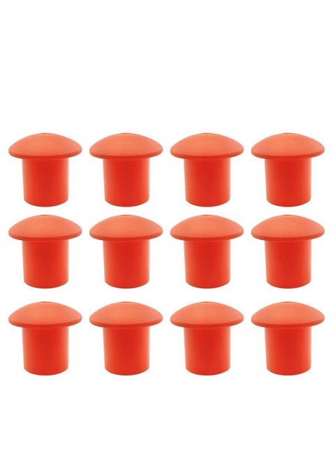 JCBIZ 12PCS Plastic Reinforced Protective Cap Orange Safety Mushroom Survey Rebar Cap for Diameter 10-25mm Reinforcement
