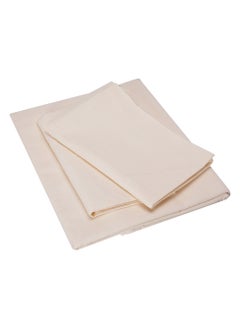 Home-Tex Design 3 Piece Hometex Design 100 % Cotton King size printed flat sheet set IVOIRE - 1 Flat Sheet (240x260 cm) + 2 Pillow Covers (50x80 cm)  - Image 2
