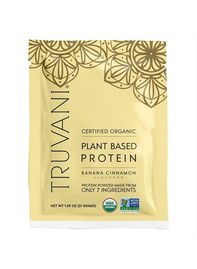 Truvani Vegan Protein Powder | Banana Cinnamon | 20g Organic Plant Based Protein | 1 Serving | Pea Protein for Women and Men | Keto | Gluten & Dairy Free | Low Carb | No Added Sugar - Image 1