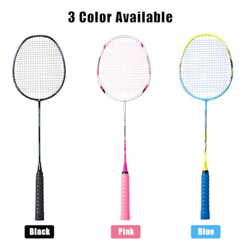 ALPSPORT Power Original Design 4U G5 Graphite Badminton Rackets Sets of 2, Carbon Fiber Racquets with 1 PVC Bag, 2 Tied Grips Tapes, 3 Shuttlecocks, 22-28LBS Padel Raket for Sports Training (Blue) - Image 3