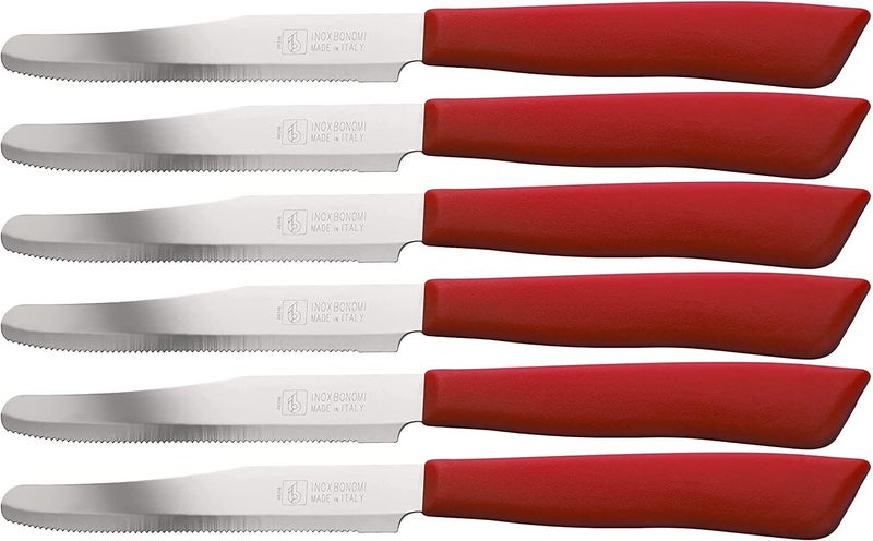INOXBONOMI Italian Knives 6 Pack Red