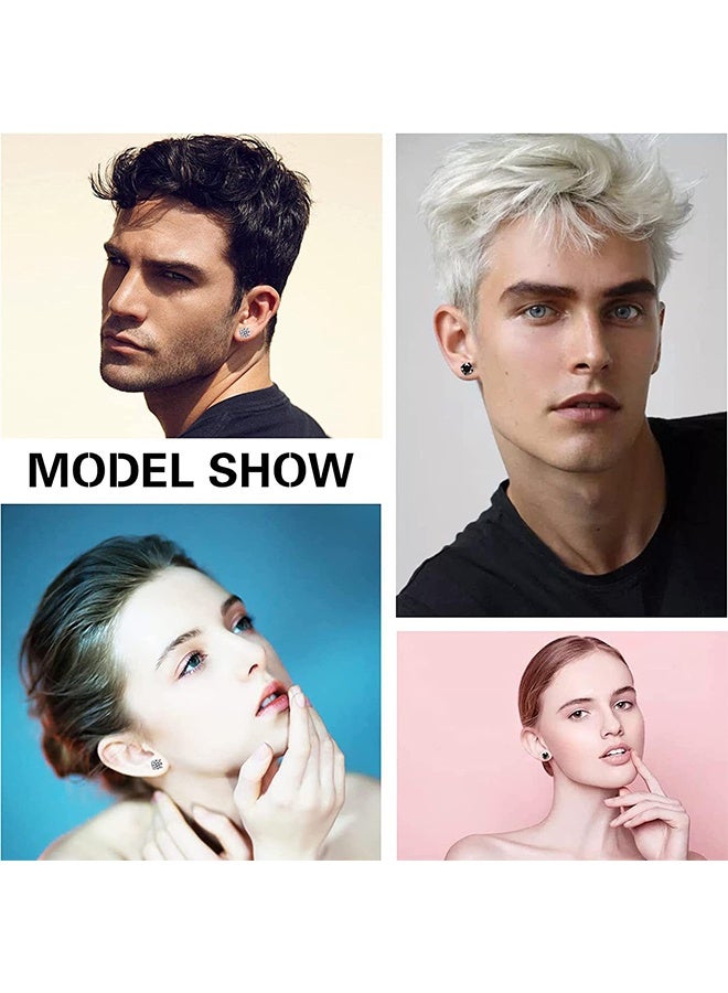 ليمون زوجان من الأقراط المغناطيسية من الفولاذ المقاوم للصدأ للرجال، أقراط مغناطيسية، أقراط ألماس غير قابلة للثقب، مناسبة للجنسين. - Image 2