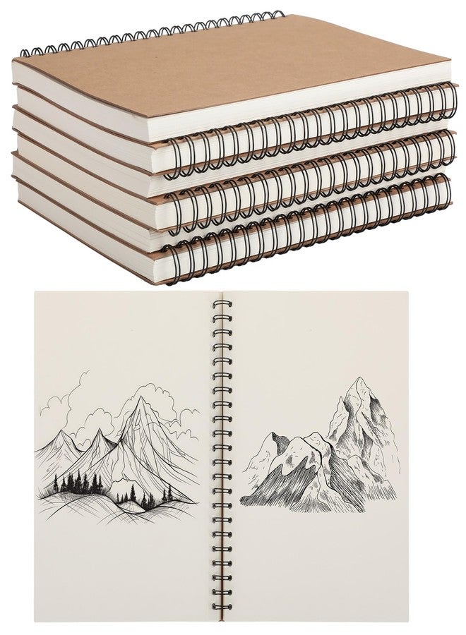 PerKoop 6 Pcs 8.5"x11" Spiral Sketch Pad A4 Large 100 Sheet Blank Notebook Sketch Pads 60lbs (100gsm) Xmas Gifts Sketching Drawing Pad Journals Art Sketchbook for Teachers Students Kids - Image 1
