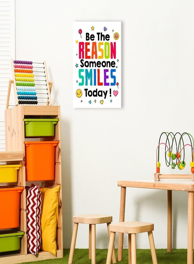 Gwisml Be The Reason Someone Smiles Today Inspirational Quotes Classroom Canvas Wall Art,Motivational Print Painting Artwork for Classroom Preschool Nursery Bedroom Wall Decor - Image 3