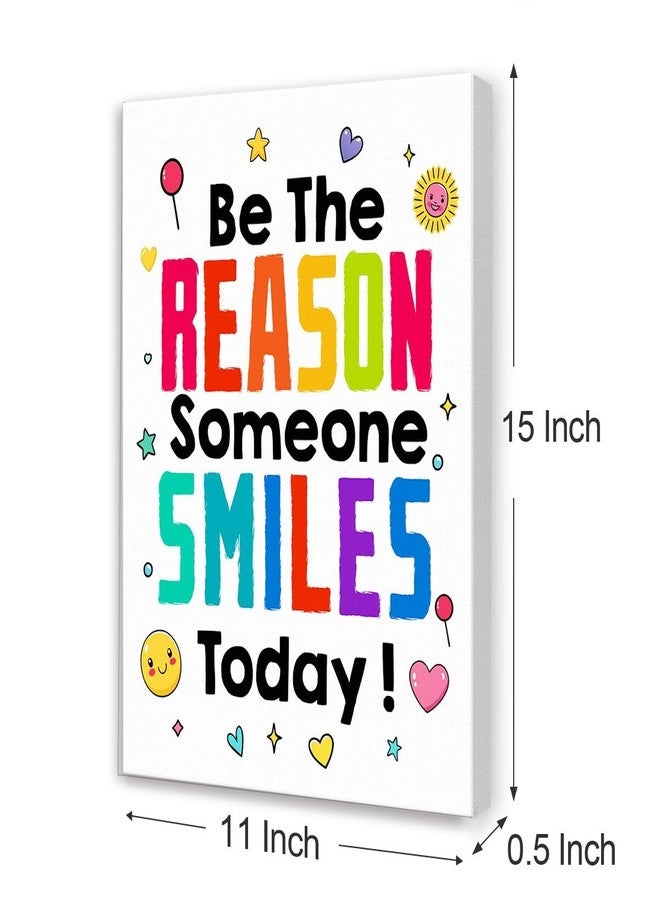 Gwisml Be The Reason Someone Smiles Today Inspirational Quotes Classroom Canvas Wall Art,Motivational Print Painting Artwork for Classroom Preschool Nursery Bedroom Wall Decor - Image 2