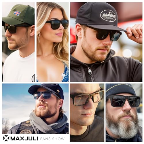 MAXJULI XXL Size Double Extra Large Z87 Sunglasses for Big Wide Heads Men TR90 Ultralight UV400 Protection Glasses 8228 (Matte Black Frame/Clear Lens - Image 3