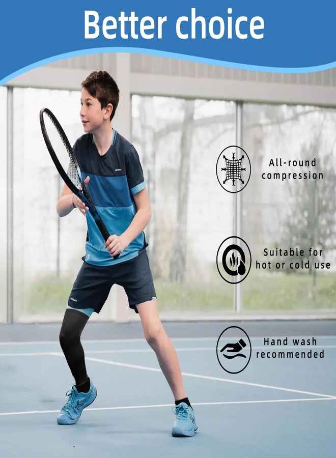 Cptoion 4Pairs Kids Leg Sleeves,Long Compression Leg Sleeves,Non Slip UV Protection Full Length Leg Sleeves for Kids Boy Girl (Small) - Image 5