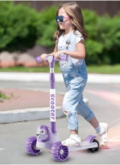 NextWave Scooter for Kids 2-8 Years Old Boys Girls 3 Wheel Toddler Scooter Childrens Folding Kick Scooter Toy Light up Wheels Adjustable Height Lean to Steer Extra-Wide & Non-Slip Deck Purple  - Image 3