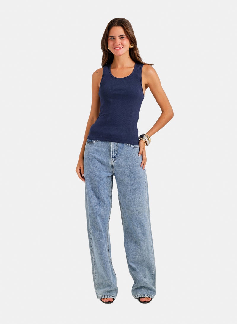 Carina Ribbed Crossed Back Top - Image 5