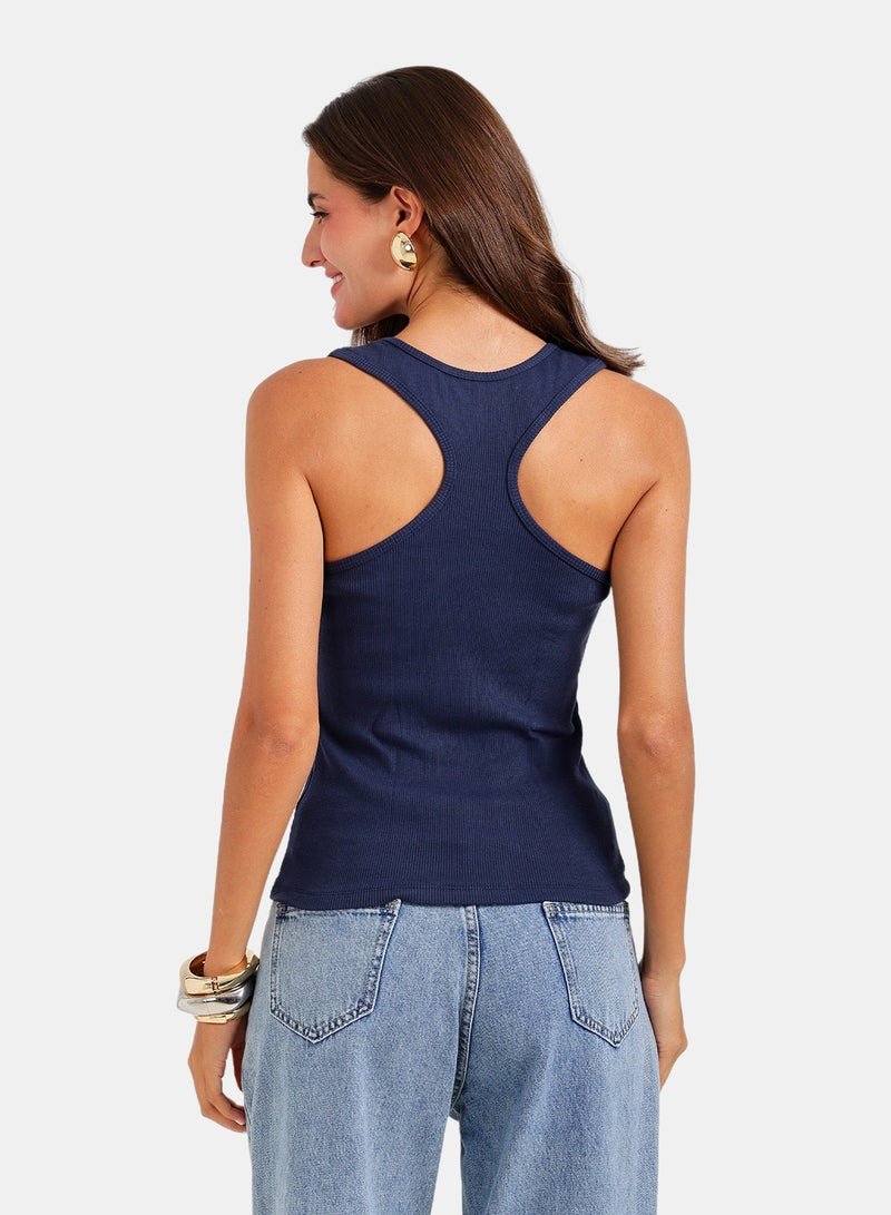 Carina Ribbed Crossed Back Top - Image 3