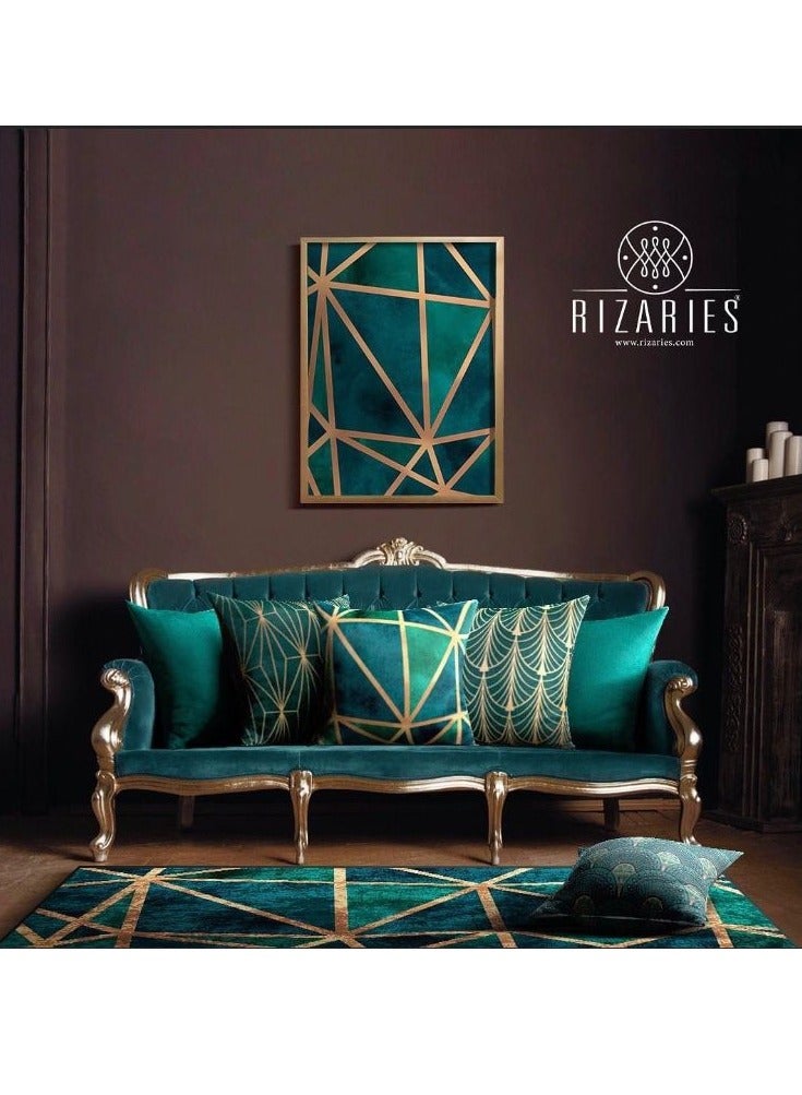 RIZARIES Emerald Copper Centerpiece Rug, Fabric, Rectangle - Image 5