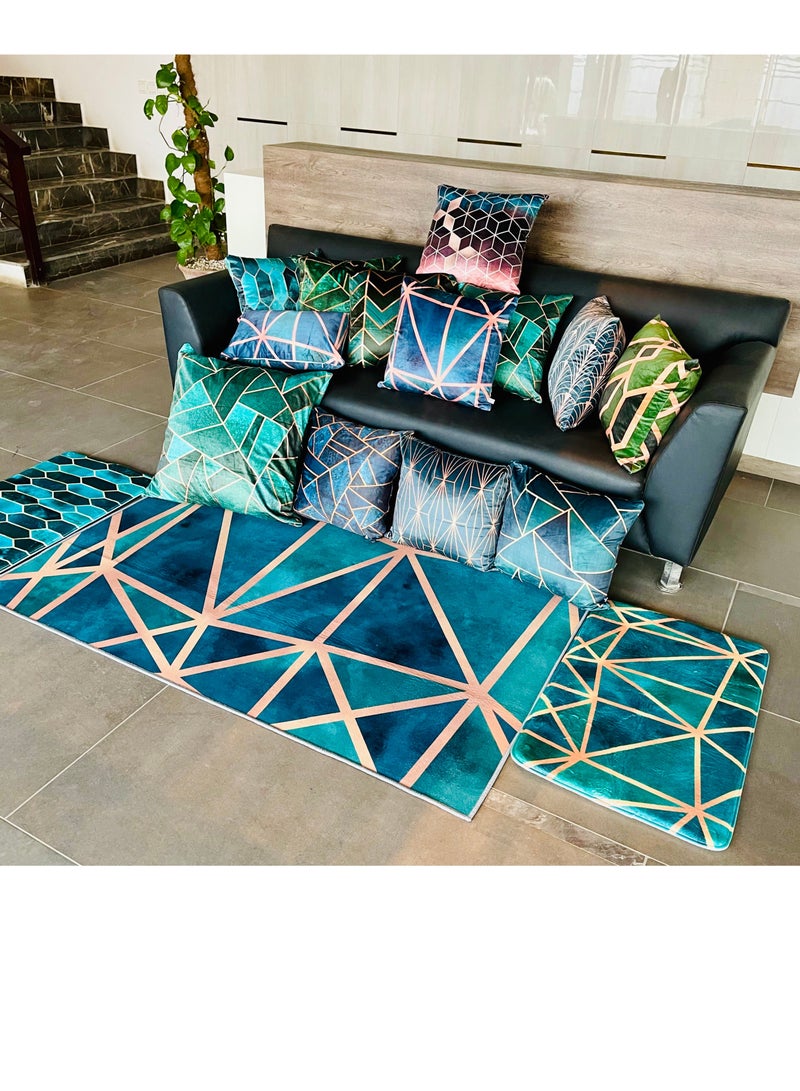 RIZARIES Emerald Copper Centerpiece Rug, Fabric, Rectangle - Image 4