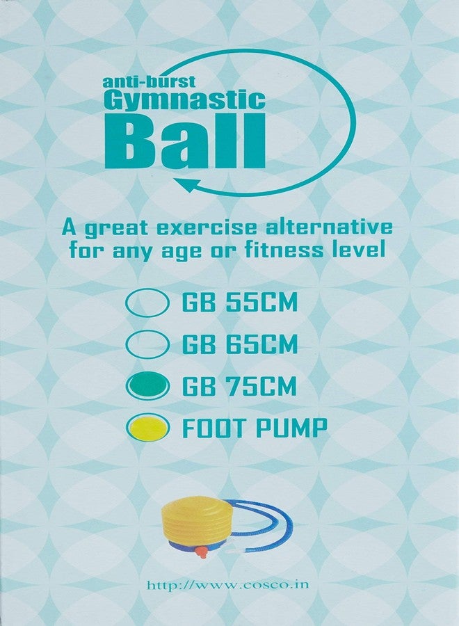 Cosco Anti Polyester Burst Gym Ball with Foot Pump, Exercise & Fitness, 75Cm, (Green) - Image 4