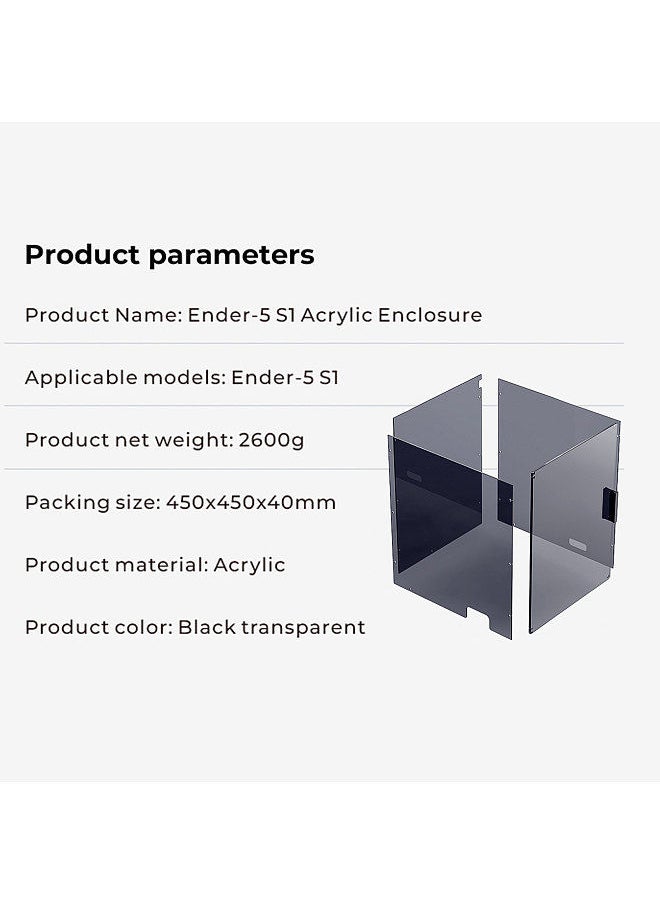 Creality 3D - Creality Ender-5 S1 Acrylic Enclosure Box for Constant Temprature/Noise Reduce/Dust Proof and Quick Installation - Image 1