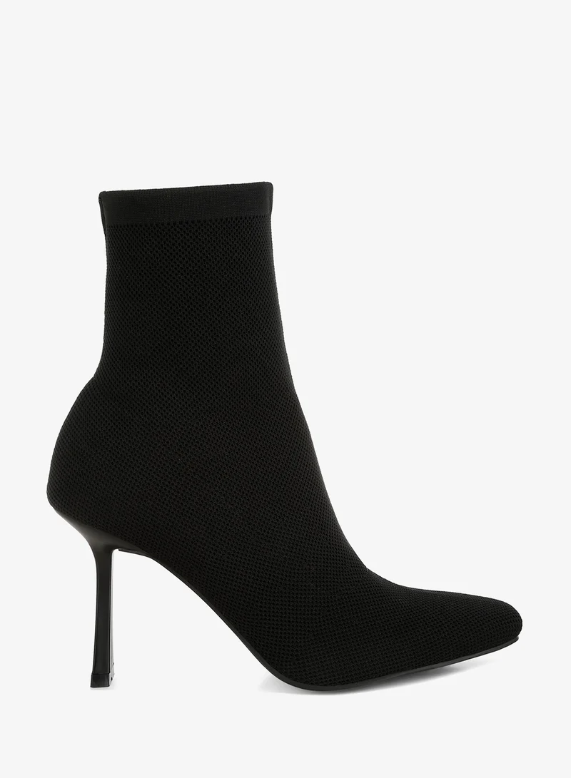 London Rag Women's Knitted Sock Boots in Black
