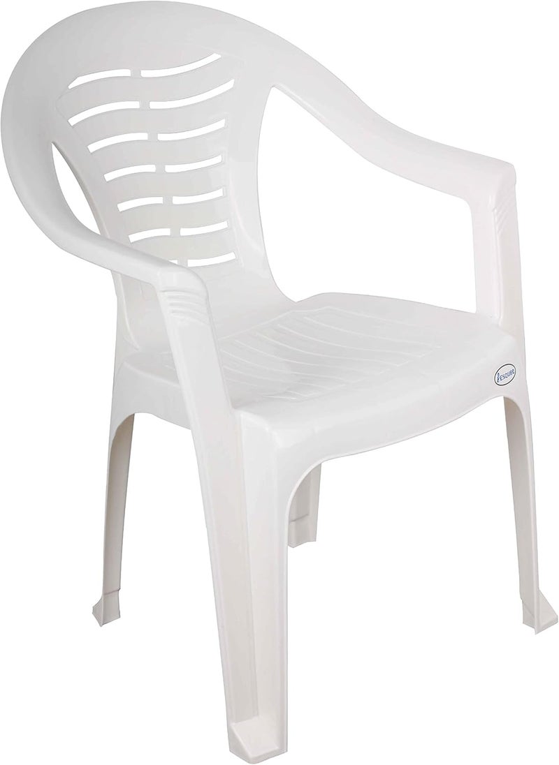 ESQUBE ® Plastic Duchess Armchair for Indoors and Outdoors White Pack Of 4 - Image 3