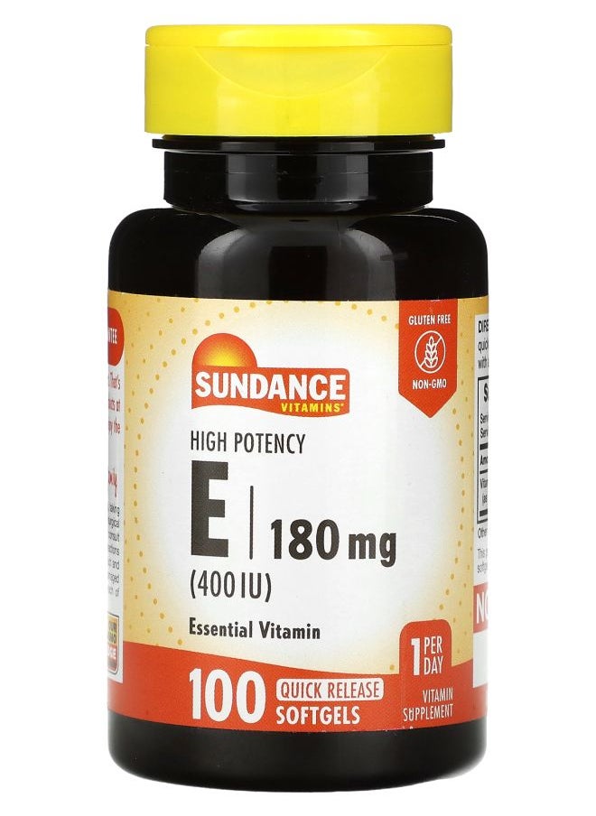 Sundance - High Potency E 180 mg (400 IU) 100 Quick Release Softgels - Image 1