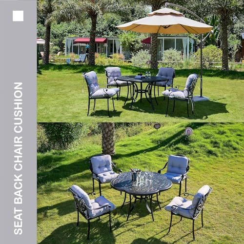 MILLIARD Outdoor Indoor Seat/Back Chair Tufted Cushion,All-Weather Patio Chair Cushion with Ties,for Patio Furniture (Grey) - Image 5