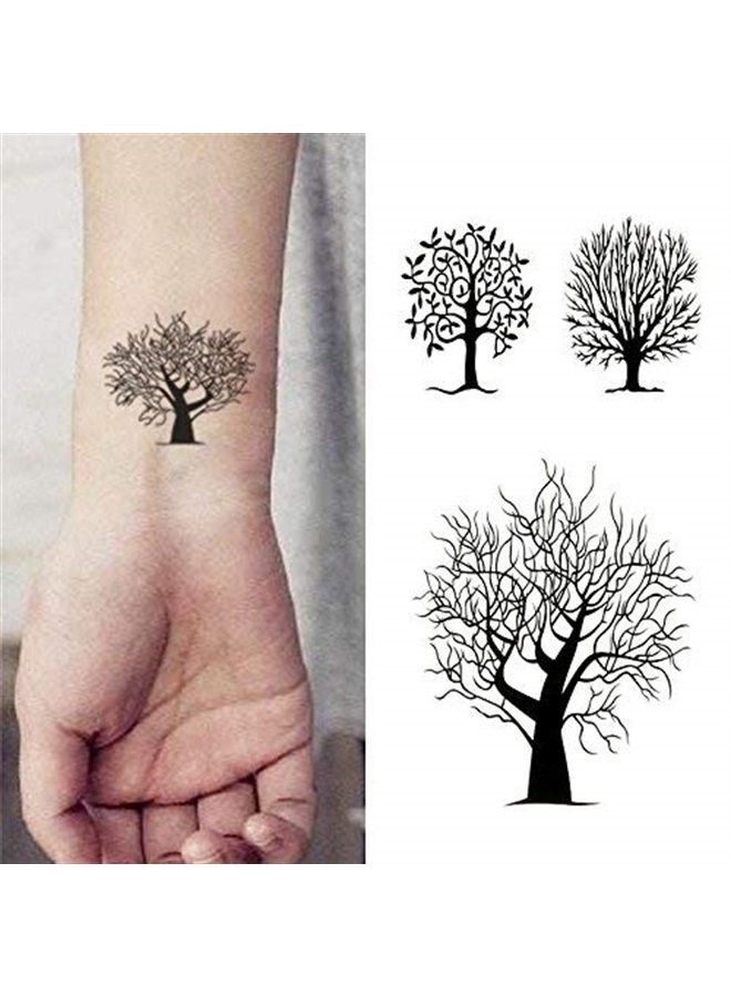 Oottati 2 Sheets Small Cute Temporary Tattoo Stickers Tree Totem suit for Kids Women Fake Tattoos That Look Real and Last Long - Image 1