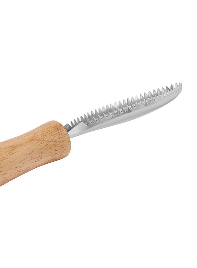 DELCASA Delcasa Fish Scale Scraper With Wooden Handle DC2782 - Image 3