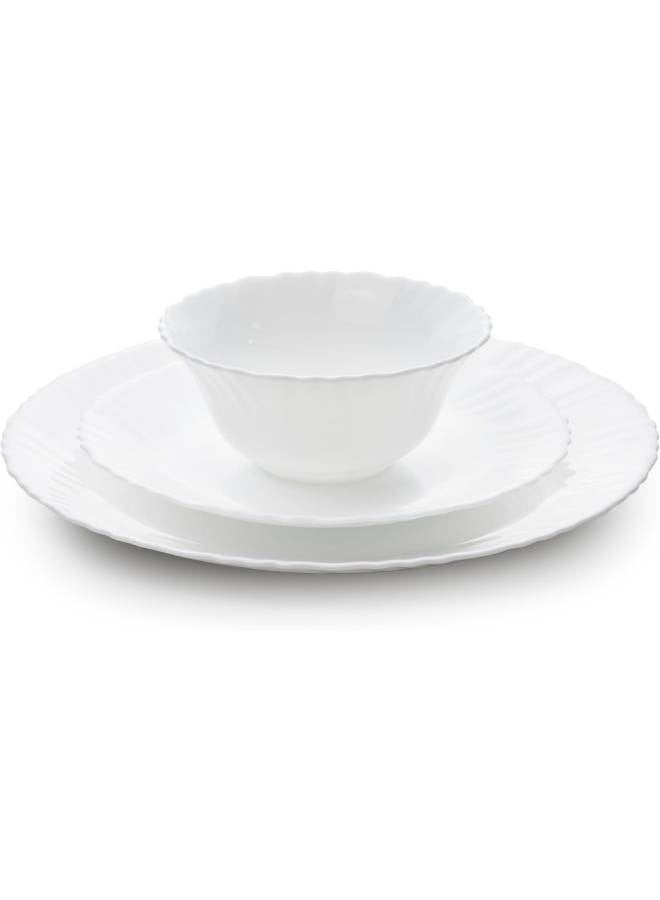 Cuisine Art مجموعة أدوات المائدة Opalware Dining Collection - طقم عشاء أبيض رائع مكون من 15 قطعة  - Image 4