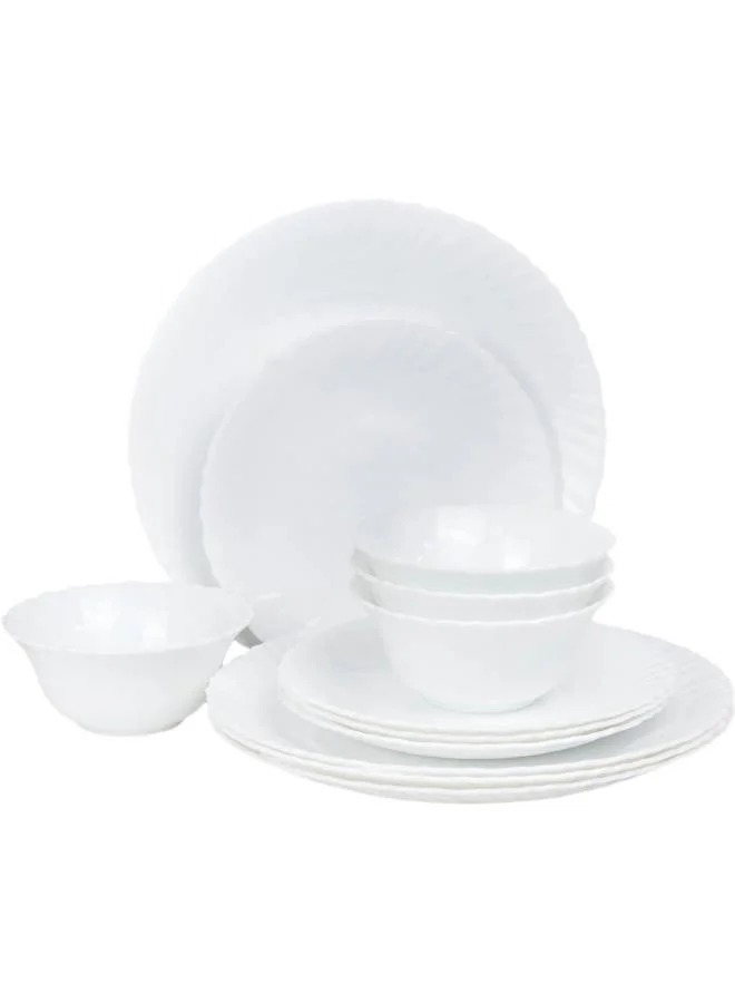 Cuisine Art Cuisine Art Opalware Dining Collection Dinnerware- Exquisite White 12-Piece Dinner Set | 10'' Dinner Plate x 4pcs| 7.5'' Dessert Plate x 4pcs |5'' Bowl X 4pcs