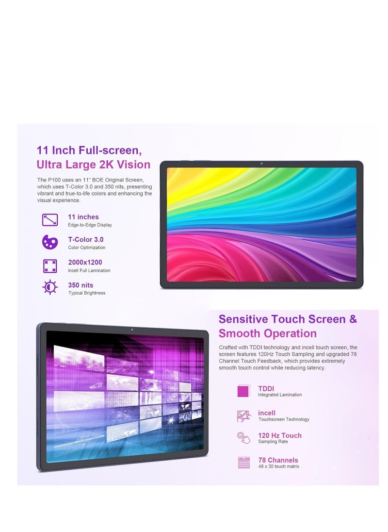Generic - C idea 11 inch Tablet, Android 13 Tablets 12GB+128GB (1TB TF) 1200x2000 FHD 2K Split-Screen,13MP+5MP Camera  8000mAh Battery with Type-C Fast Charging,Octa-core CPU Tablet Support Face Unlock-Gray - Image 1