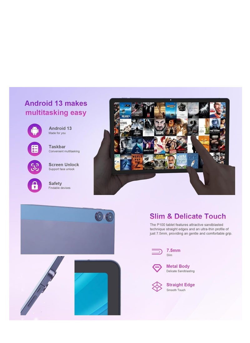 Generic - C idea 11 inch Tablet, Android 13 Tablets 12GB+128GB (1TB TF) 1200x2000 FHD 2K Split-Screen,13MP+5MP Camera  8000mAh Battery with Type-C Fast Charging,Octa-core CPU Tablet Support Face Unlock-Gray - Image 1