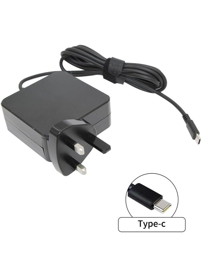 JSBazar 65W Charger laptop adapter UK Plug for ASUS 20V 3.25A USB Type-C ZenBook 3 UX390UA for Lenovo ThinkPad Yoga for HP chromebook for Samsung, Dell, MacBook Pro/Air and more Type C Devices  - Image 1