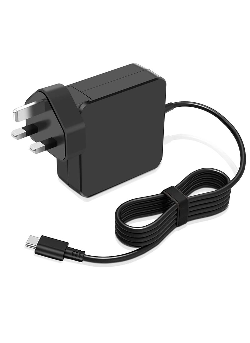 JSBazar 65W Charger laptop adapter UK Plug for ASUS 20V 3.25A USB Type-C ZenBook 3 UX390UA for Lenovo ThinkPad Yoga for HP chromebook for Samsung, Dell, MacBook Pro/Air and more Type C Devices  - Image 2