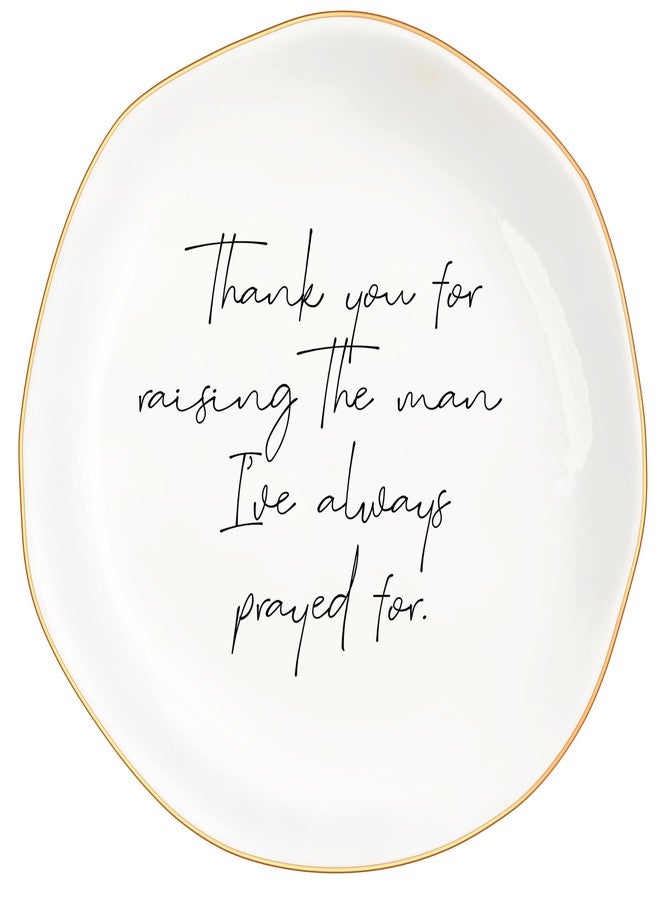 MQPPKJ Ceramic Ring Jewelry Dish Tray, Thank You for Raising The Man I've Always Prayed for Dish, Mother of The Groom/Bride Gifts, Mother-in-Law Gifts, Mother of Groom Gift - Image 1