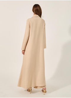 Styli Collared Lace Detail Buttoned Maxi Shirt and Trousers Set  - Image 4