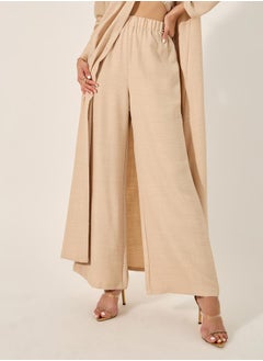 Styli Collared Lace Detail Buttoned Maxi Shirt and Trousers Set  - Image 5