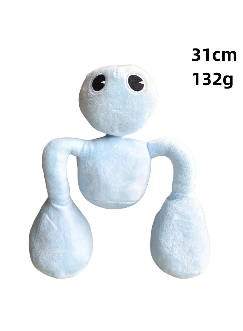 1-Pieces Strange Funny Stuffed Plush Toy Rainbow Friends Series Action Doll Light Blue