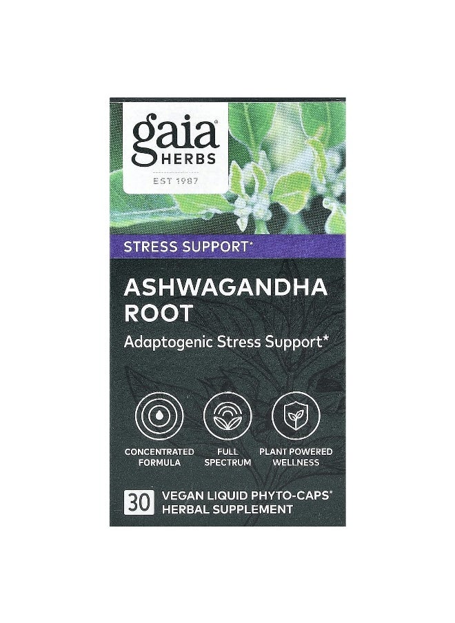 Gaia Herbs - Gaia Herbs, Ashwagandha Root , 30 Vegan Liquid Phyto-Caps - Image 1