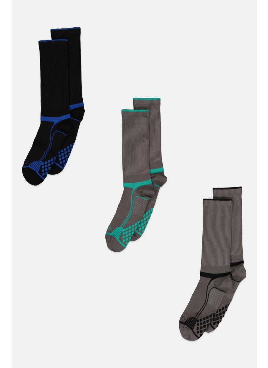 JOCKEY Men 3 Pair Diamond Cushion Comfort Crew Socks, Multicolor  - Image 1