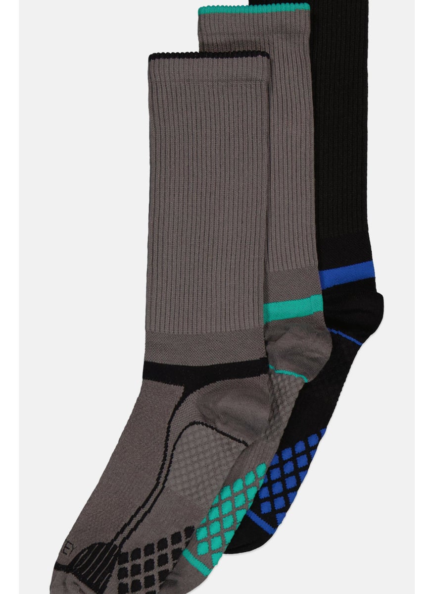 JOCKEY Men 3 Pair Diamond Cushion Comfort Crew Socks, Multicolor  - Image 2