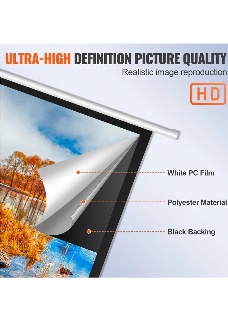 Flash Hawk - 72 Inch 16:9 Wall Mount Electric Projector Screen Motorized Projection Curtain with Remote Control For Home Cinema/Home Theater/Home Gaming/Home Party - Image 1