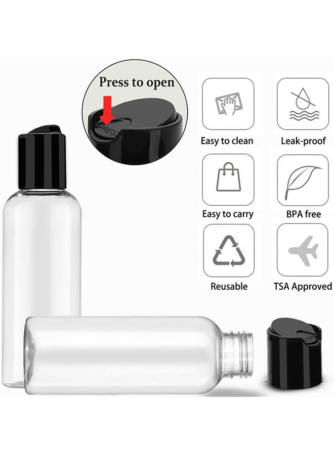 Generic 10PCS 100ML Clear Plastic Empty Bottles with Disc Top Flip Caps, Refillable Containers for Shampoo Lotions and More - Image 2