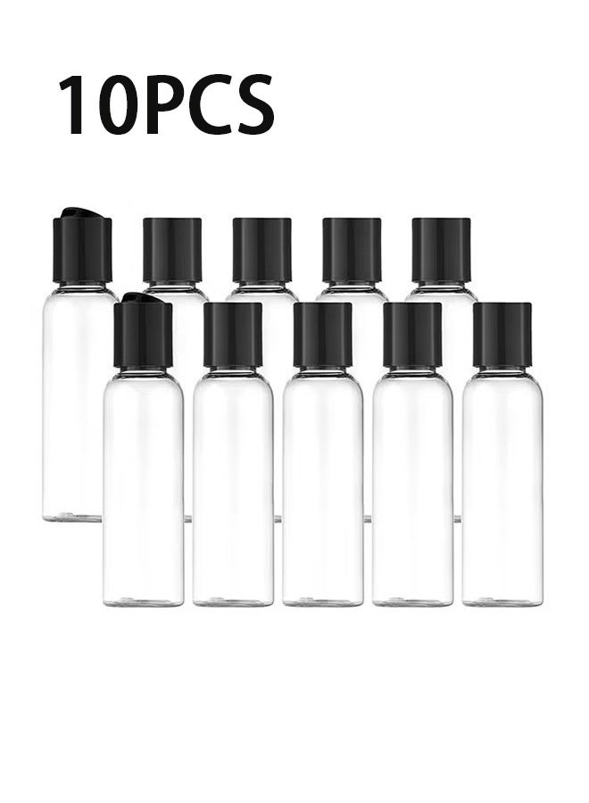 Generic 10PCS 100ML Clear Plastic Empty Bottles with Disc Top Flip Caps, Refillable Containers for Shampoo Lotions and More - Image 1