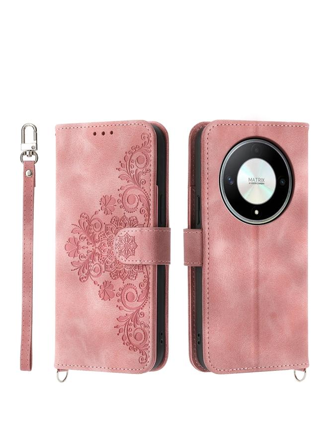 S-TOP Case For Honor X9b Skin Feel Flowers Embossed Wallet Leather Phone Case - Image 1