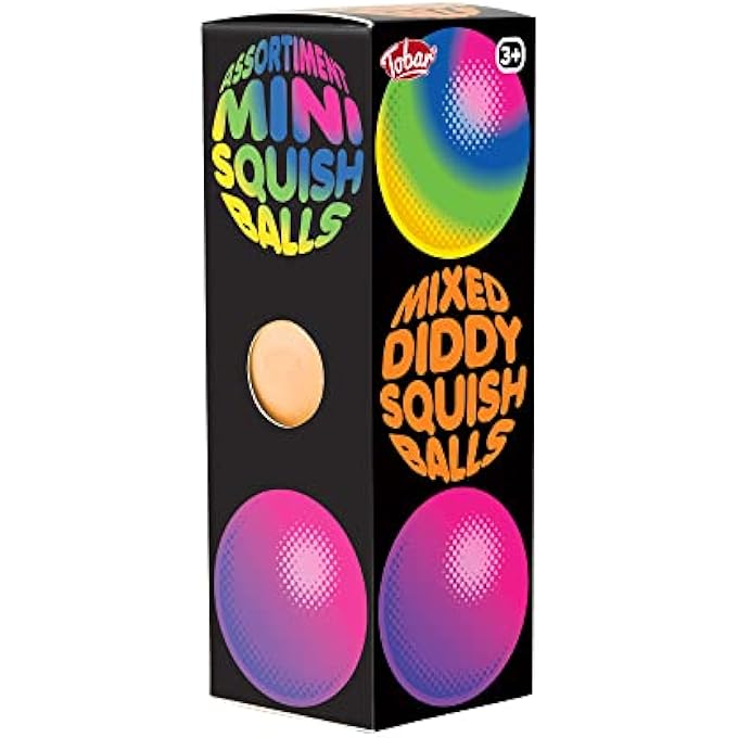 Tobar 38462 SCRUNCHEMS Mixed Diddy Squish Balls 3PK - Image 1