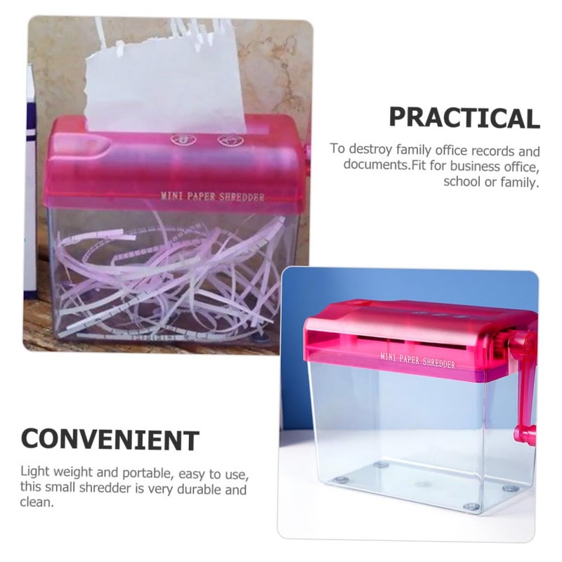Portable Manual Paper Shredder Small Household Office Handheld Cutter Privacy Plastic Metal Build - Image 3