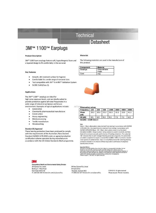 3M 1100 Ear Plugs – 4 Pairs Noise Reduction Foam Set 👂🔇 - Image 3