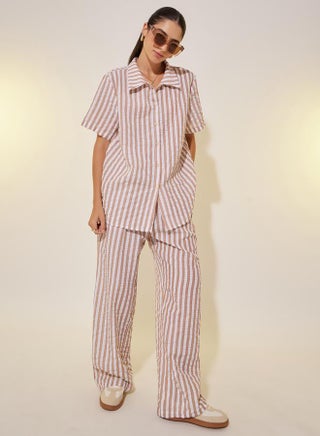 Take Two Striped Short Sleeve Shirt and Straight Leg Pants Set - pzsku/ZEB91536A2D1BDEEABCF5Z/45/1750096096/bbd58e64-b24b-4e2a-a063-ef234cf32a56