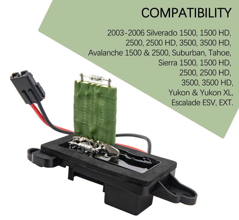 IVONNEY 89019088 Blower Motor Resistor, Blower Fan Speed Resistor Kit with Harness Compatible with Chevy Silverado GMC Suburban Sierra Yukon 2003-2006, Replaces# 973-405, 15-81086, 22807123 - Image 4