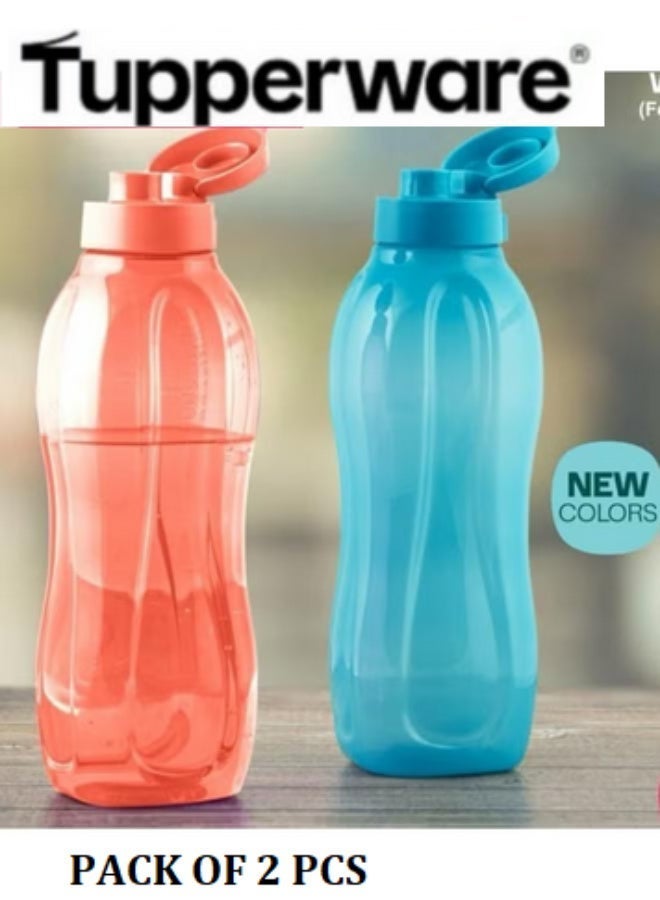 توبروير زجاجة مياه تابروير الأصلية ذات الغطاء القابل للطي، سعة 1.5 لتر، عبوة من قطعتين - لون أزرق وبرتقالي - Image 1
