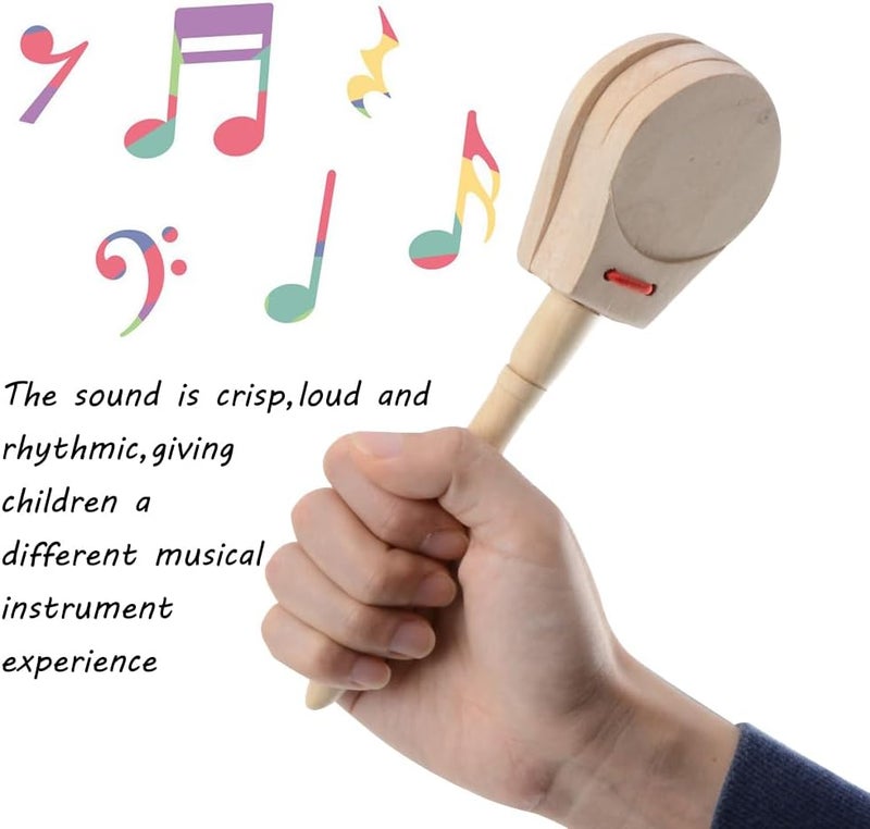 Helweet Wooden Castanets - Mini Handheld Musical Percussion Instrument for Children - Image 3