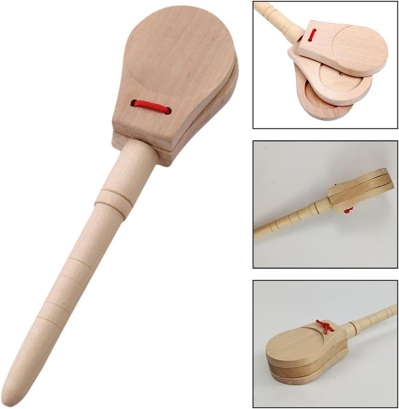 Helweet Wooden Castanets - Mini Handheld Musical Percussion Instrument for Children - Image 2